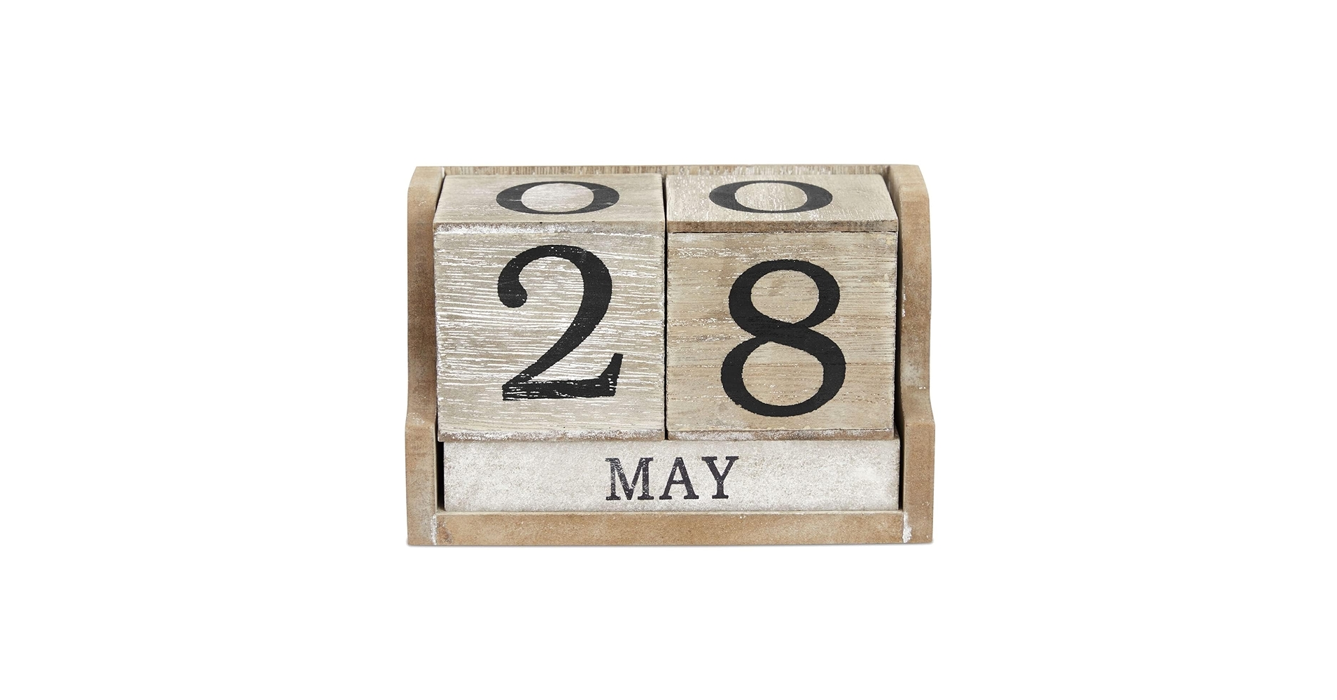 Amazon.com : Wooden Perpetual Block Calendar for Desk, Wood